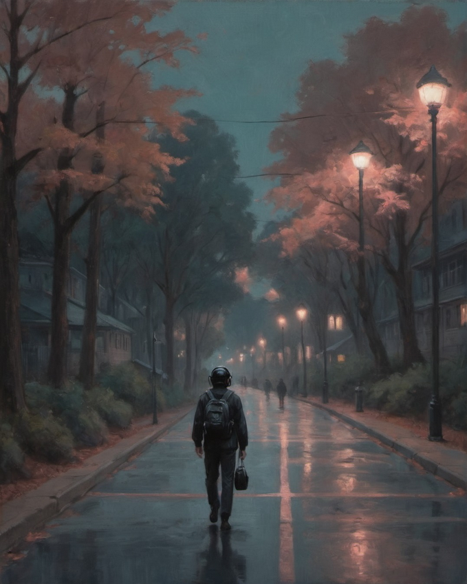 Moody lofi street artwork for The Lofi Band